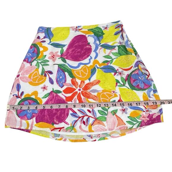 Fore Women S Mini Skirt Floral Fruit Print Vacation Fun Tropical Resort Cruise - Picture 6 of 10